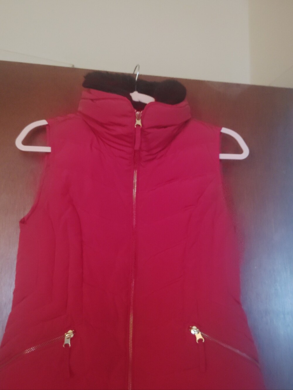 TALBOTS Faux Fur Trim Down Vest - XS - Picture 6 of 10